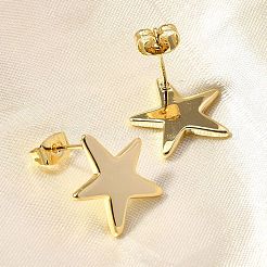 Brass Stud Earrings&nbsp;EJEW-B118-03G