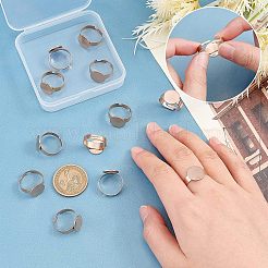 12Pcs Adjustable 304 Stainless Steel Finger Rings Components&nbsp;STAS-UN0037-72
