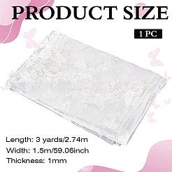 Butterfly Pattern Embroidered Polyester Mesh Fabrics&nbsp;DIY-WH0759-32B