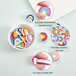 18Pcs 6 Colors Rainbow Silicone Focal Beads Bulk Rainbow Loose Spacer Beads Charm Color Silicone Beads Kit for DIY Necklace Bracelet Earrings Keychain Craft Jewelry Making&nbsp;JX322A