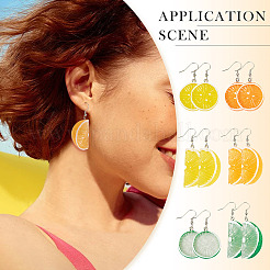 6 Pair Brass Fruit Dangle Earrings&nbsp;EJEW-TAC00018