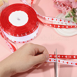 2 Rolls 2 Colors Heart Pattern Polyester Ribbon&nbsp;OCOR-CA0001-34