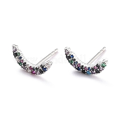 Moon Sparkling Cubic Zirconia Stud Earrings for Her&nbsp;ZIRC-C025-13P