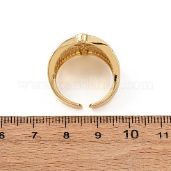 Adjustable Brass Micro Pave Cubic Zirconia Cuff Rings for Women&nbsp;RJEW-B139-04G