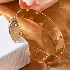 Religion Theme 304 Stainless Steel Cuff Bangles for Women&nbsp;BJEW-Q011-01G