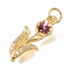 Brass Micro Pave Clear Cubic Zirconia Pendants&nbsp;CU-G605-18G