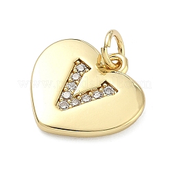 Brass Micro Pave Clear Cubic Zirconia Pendants&nbsp;KK-D229-01G-22