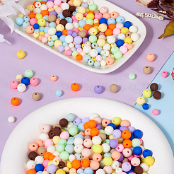 800Pcs 8 Colors Frosted Opaque Acrylic Beads&nbsp;OACR-TA0001-51