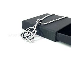 Vintage Stainless Steel Circle Triquetra/Trinity Knot Pendant Necklaces for Men and Women&nbsp;XL4137