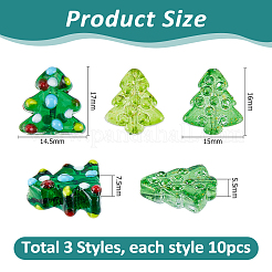 30Pcs 3 Styles Dyed & Heated Glass Beads&nbsp;GLAA-HS0001-21