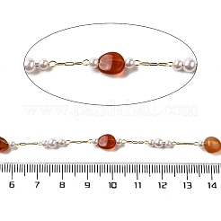 Handmade Natural Carnelian Nuggets Beaded Chains&nbsp;CHC-F020-03G-04