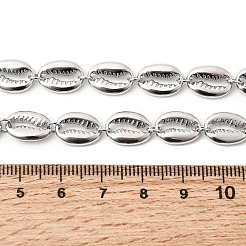 Ocean Beach 304 Stainless Steel Shell Shape Link Chain Necklaces for Women&nbsp;STAS-H258-01P
