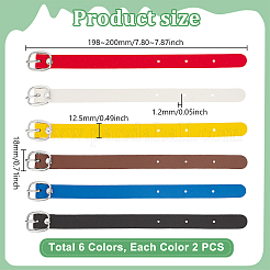 12Pcs 6 Styles PU Leather Luggage Tag Straps&nbsp;AJEW-GA0007-93