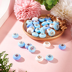 30Pcs Spray Painted Faceted Resin European Beads&nbsp;RESI-TADJ0001-07