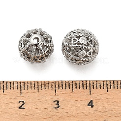 Brass Micro Pave Cubic Zirconia Beads&nbsp;KK-K374-08P