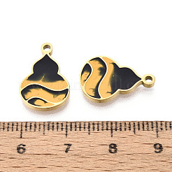 304 Stainless Steel & Enamel Gourd Pendants&nbsp;STAS-T073-12G