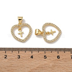 Brass Micro Pave Cubic Zirconia Pendants&nbsp;KK-Z143-09G-02