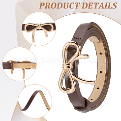 3Pcs 3 Colors Alloy Bowknot PU Leather Chain Belts for Women&nbsp;AJEW-CL0003-48A