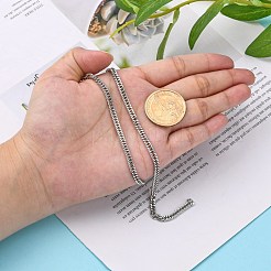 Tarnish Resistant Men's Jewelry Making 304 Stainless Steel Double Link Curb Chains&nbsp;CHS-A003C-0.8mm