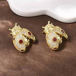 Brass Micro Pave Cubic Zirconia Stud Earrings&nbsp;EJEW-F400-03B-G
