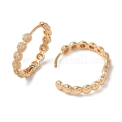 Brass Cubic Zirconia Hoop Earrings for Women&nbsp;EJEW-M238-03KCG