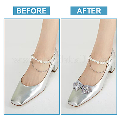 Glass Rhinestone Bowknot Shoe Decorations&nbsp;AJEW-WH0323-24B