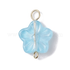 20Pcs Glass Flower Connector Charms&nbsp;PALLOY-JF03140
