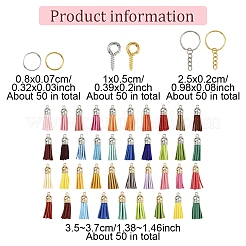 DIY Faux Suede Tassel Pendant Keychain Making Kits&nbsp;DIY-YW0010-89