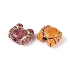 Picasso Baking Paint & Golden Metal Enlaced Glass Beads&nbsp;DGLA-T004-73M