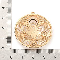 Rack Plating Brass Hollow Pendants&nbsp;X-KK-P244-08KCG
