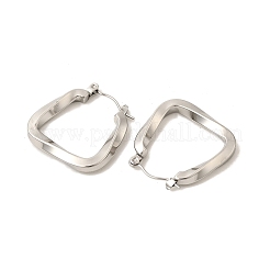 Non-Tarnish 304 Stainless Steel Trapezoid Hoop Earrings for Women&nbsp;EJEW-P202-05P