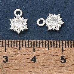 Brass Micro Pave Clear Cubic Zirconia Charms&nbsp;CU-CBAB0CF-23S