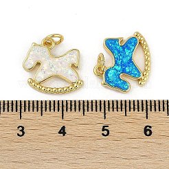 Rack Plating Brass & Synthetic Opal Pendants&nbsp;KK-U032-21G