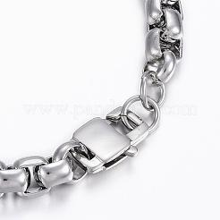 Tarnish Resistant 304 Stainless Steel Box Chain Bracelets&nbsp;BJEW-H508-07P