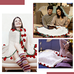 Woolen Yarn Crochet Rose Flower Bouquet Blanket&nbsp;AJEW-WH0596-732B