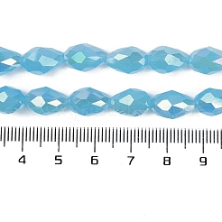 Opaque Solid Color Electroplate Glass Beads Strands&nbsp;EGLA-N013-J10mm-B05