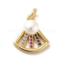 Rack Plating Brass Micro Pave Cubic Zirconia Pendants&nbsp;KK-I688-19G