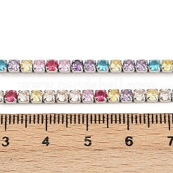 925 Sterling Silver Colorful Cubic Zirconia Chains&nbsp;STER-C016-02B-P01