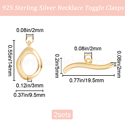 1Pc 925 Sterling Silver Toggle Clasps&nbsp;STER-BBC0007-51G