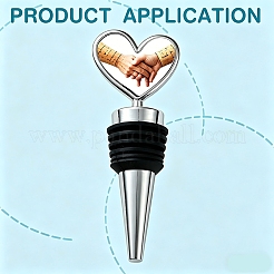 Alloy Heart Shaped Sublimation Blank Wine Bottle Stopper&nbsp;DIY-T077-04