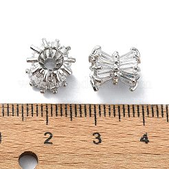 Rack Plating Brass Micro Pave Clear Cubic Zirconia Beads&nbsp;KK-U014-05P