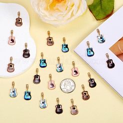 30Pcs 5 Colors Rack Plating Golden Tone Alloy Pendants&nbsp;ENAM-SZ0004-06