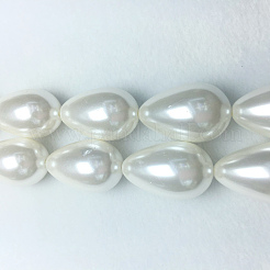 Electroplate Shell Pearl Beads Strands&nbsp;BSHE-G010-12x16mm-01