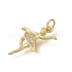 Brass Micro Pave Clear Cubic Zirconia Pendants&nbsp;CU-L001-05G