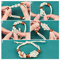 10Pcs 5 Colors Braided Nylon Cord Macrame Pouch Bracelet Making&nbsp;BJEW-PH0004-16
