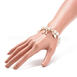 Synthetic Crackle Quartz & Natural Yellow Jade Beaded Stretch Bracelet&nbsp;BJEW-JB08527-03