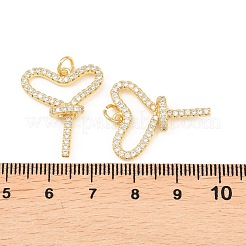 Brass Micro Pave Cubic Zirconia Pendants&nbsp;KK-C162-038G