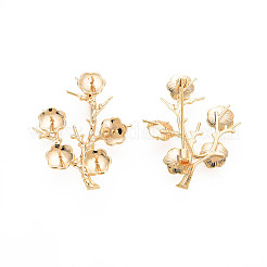 Brass Brooch Findings&nbsp;KK-N232-298