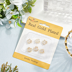 6Pcs Brass Micro Pave Clear Cubic Zirconia Pendants&nbsp;KK-BBC0020-48