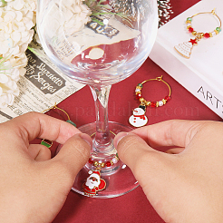 18Pcs Christmas Theme Alloy Enamel Wine Glass Charms&nbsp;AJEW-CA00004